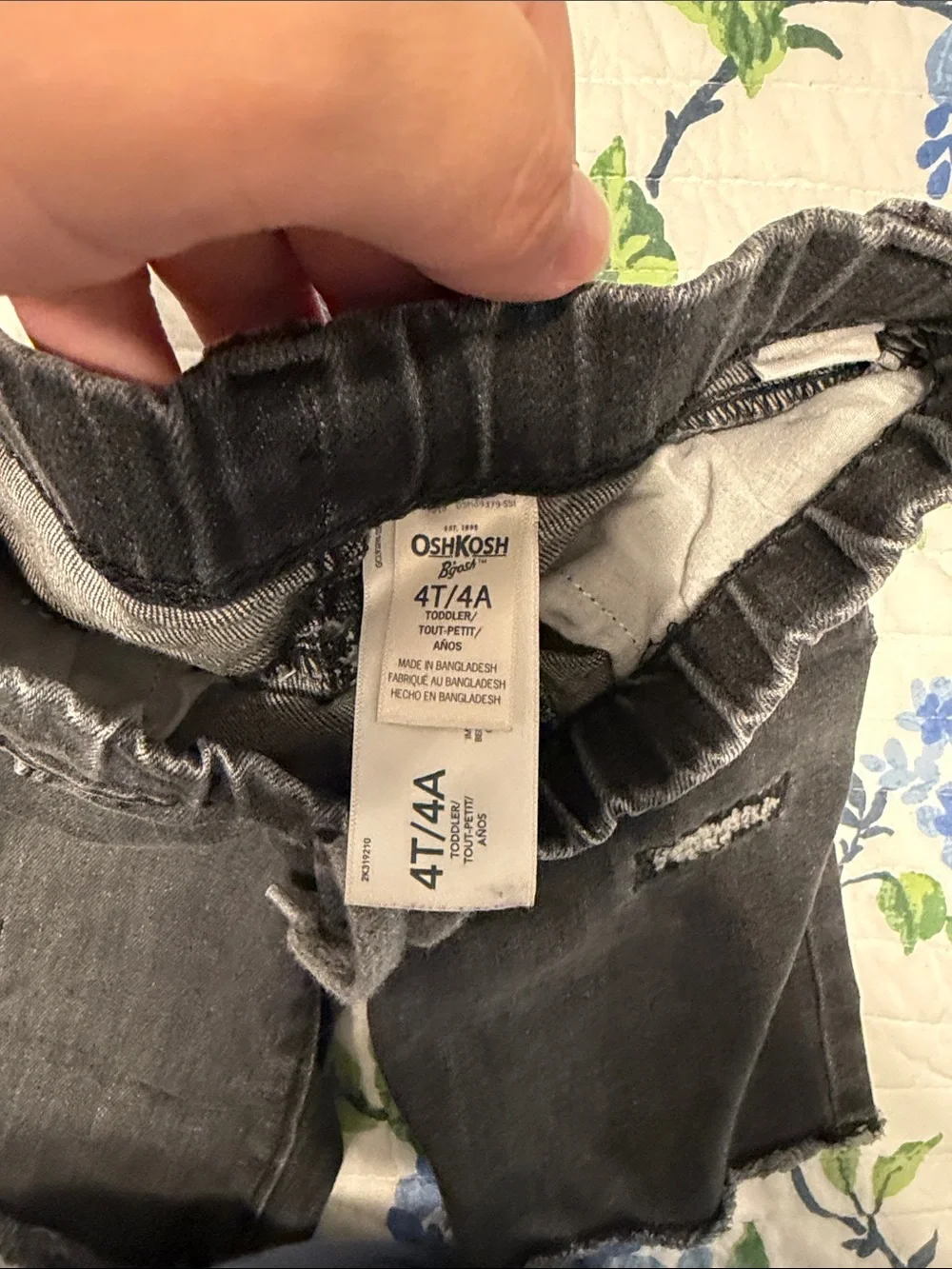 OshKosh B'gosh Charcoal Gray Distressed Knit-Waist Shorts
